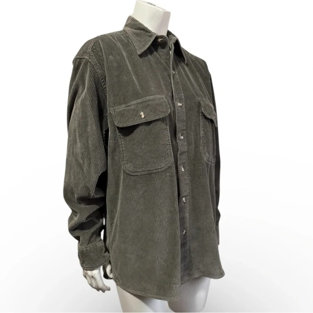 Vintage Northwest Outfitters Olive Wide Wale Corduroy Shirt Jacket Shacket XL